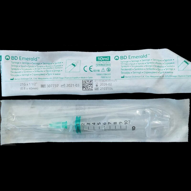 Siringa 10 ml verde con ago